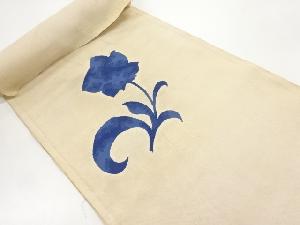 アンティーク　花唐草模様織り出し名古屋帯地反物